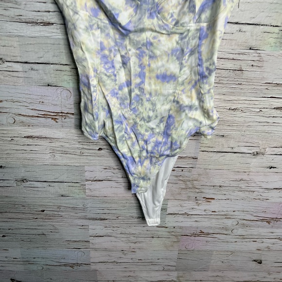 Zara white blue tank top bodysuit NWT medium - Picture 2 of 8